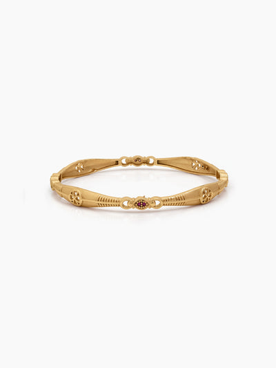 Vidhi Pink Floral Loop Gold Set Of 2 Women's 2/4, 2/6, 2/8 Bangles