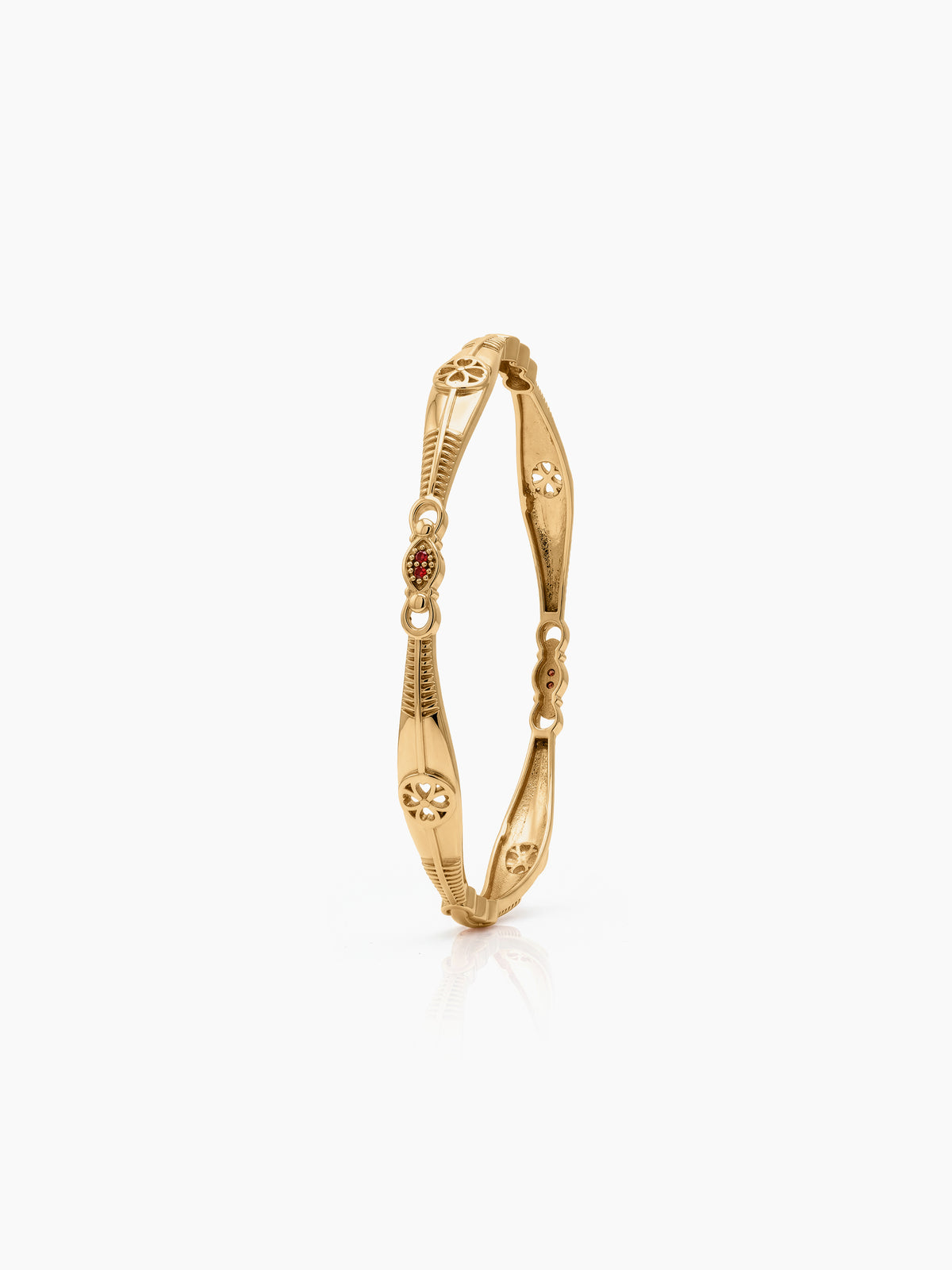 Vidhi Pink Floral Loop Gold Set Of 2 Women's 2/4, 2/6, 2/8 Bangles