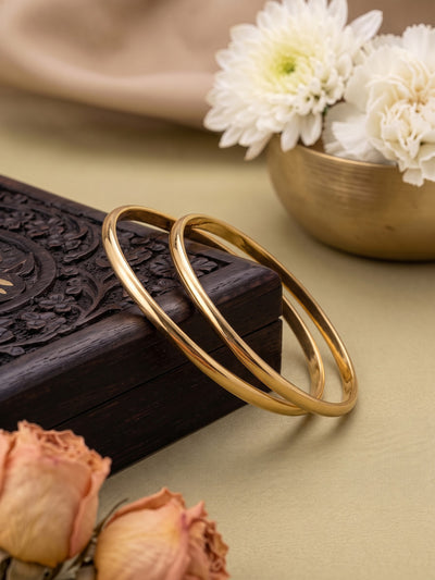 Vinaya Gold 2/4 , 2/6, 2/8 Women's Bangles (Set Of 2)