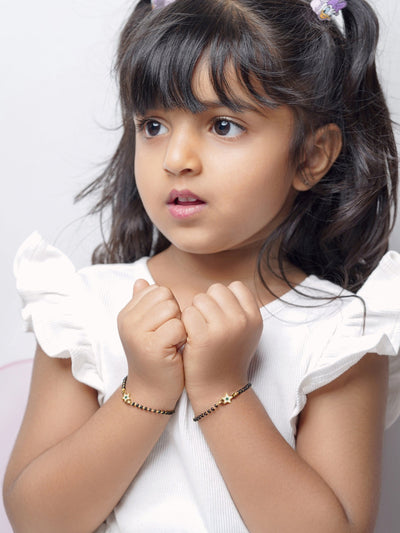 Wish Star Evil Eye Charm 18K Gold Plated Kid's Nazariya Bracelet